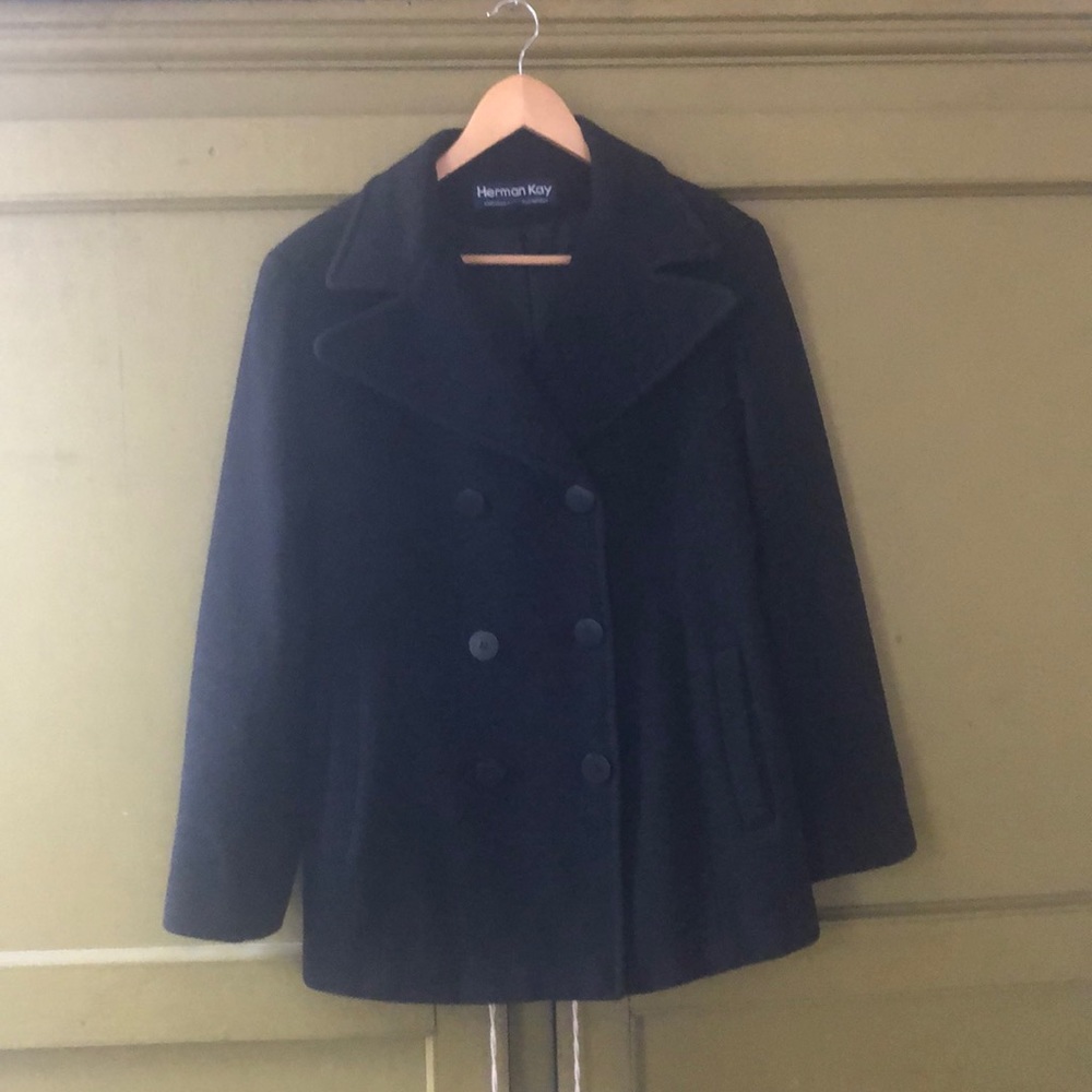 Herman Kay vintage Black pea coat 🧥